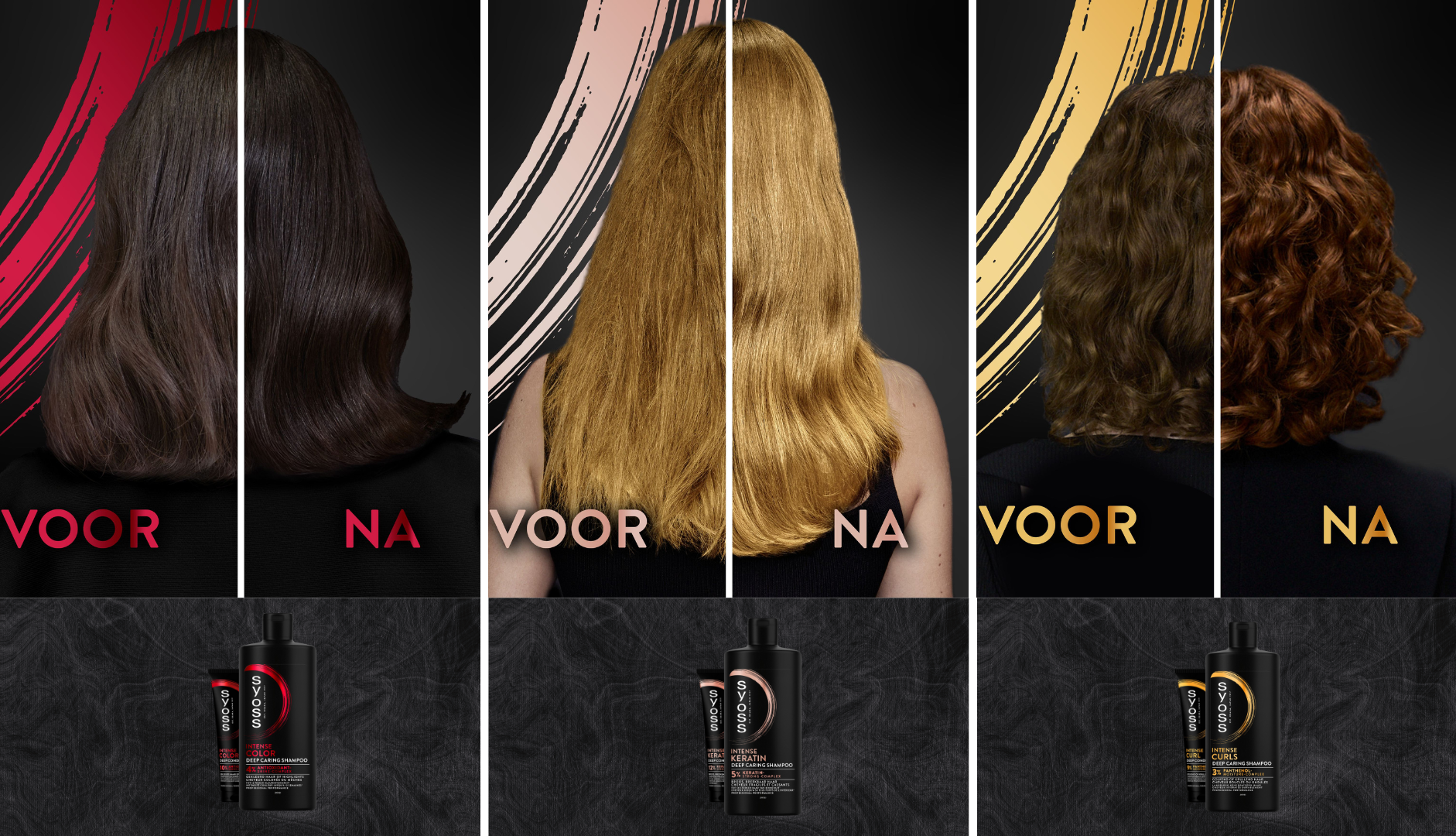 Voor en na gebruik syoss producten