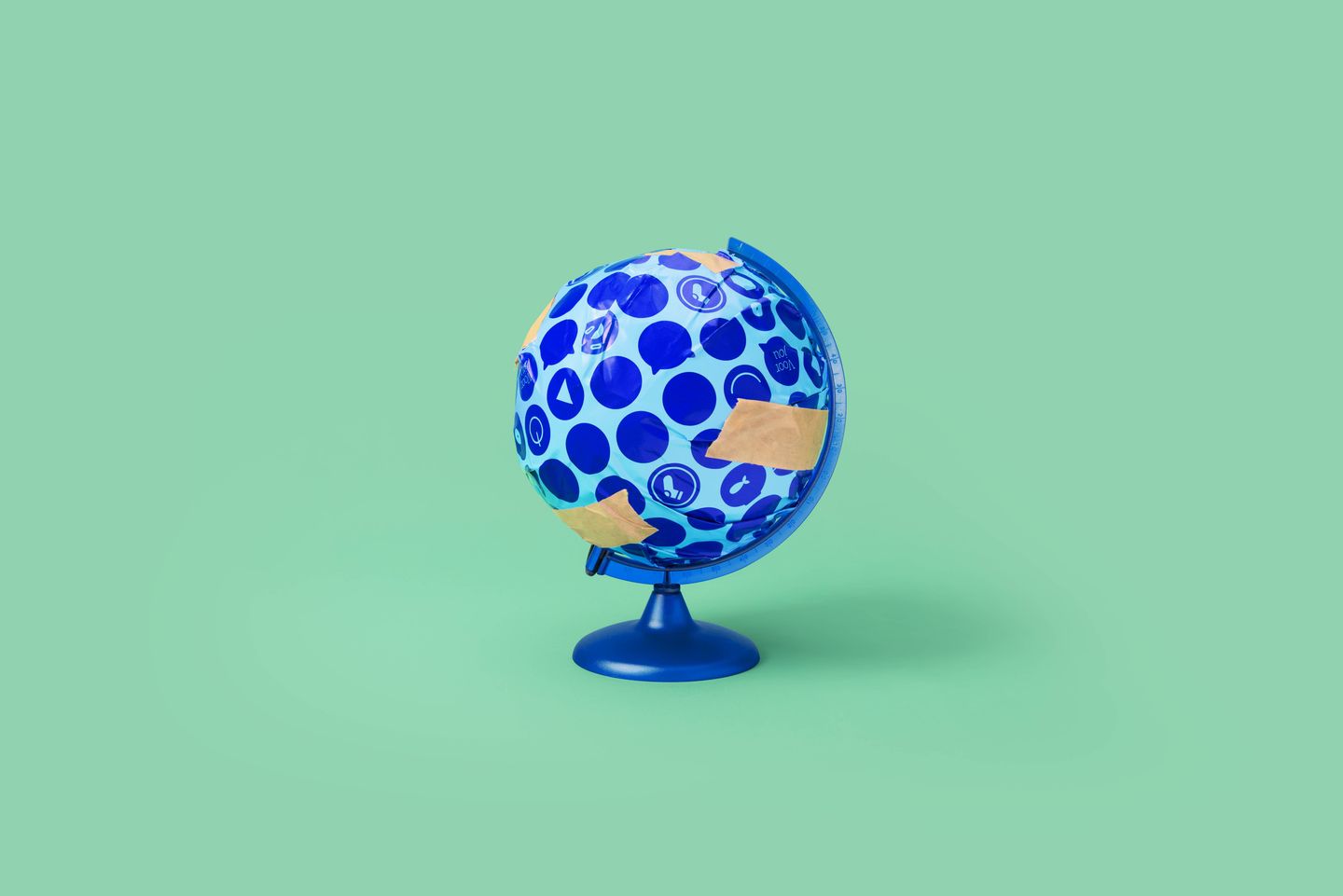 Wereldbol ingepakt