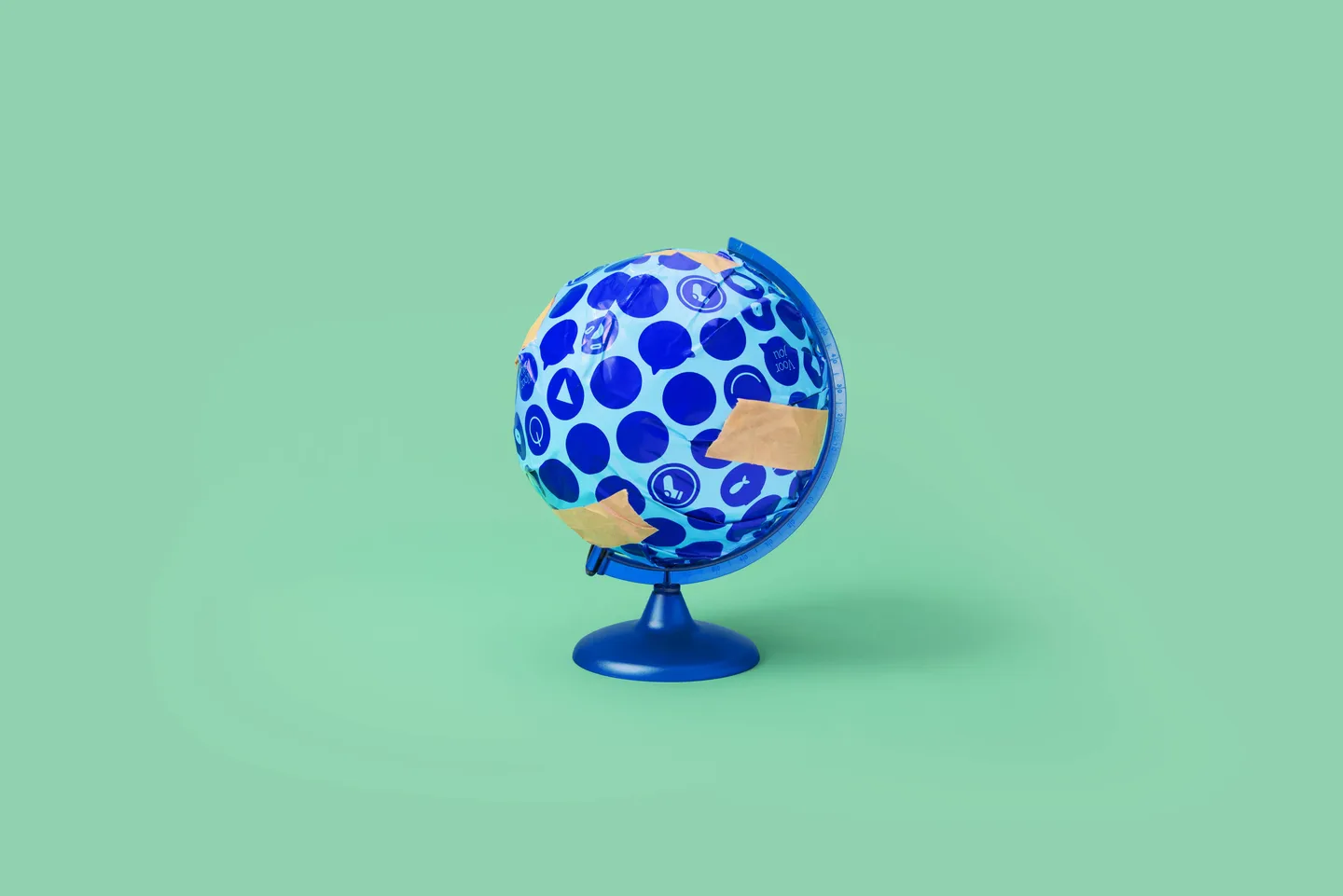Wereldbol ingepakt