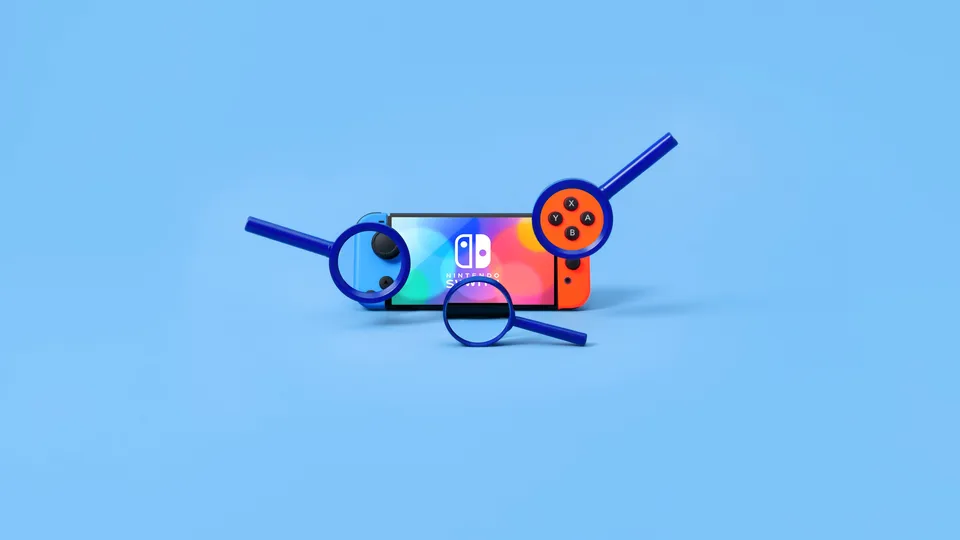 Nintendo met 3 vergrootglazen Nintendo met 3 vergrootglazen
