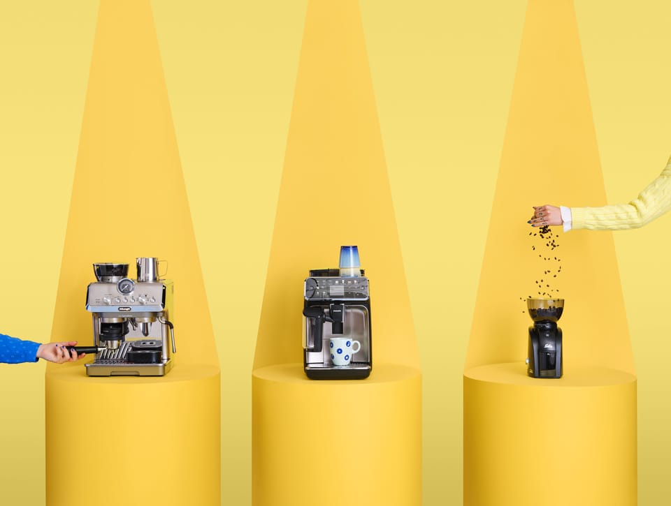 Overzichtsbeeld verschillende koffiemachines