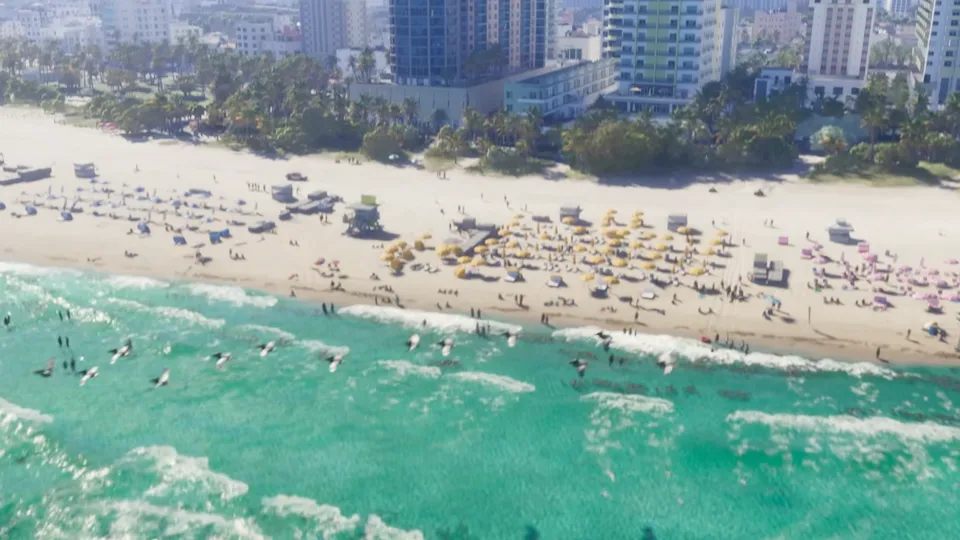 Het strand van Vice City in GTA 6 Het strand van Vice City in GTA 6