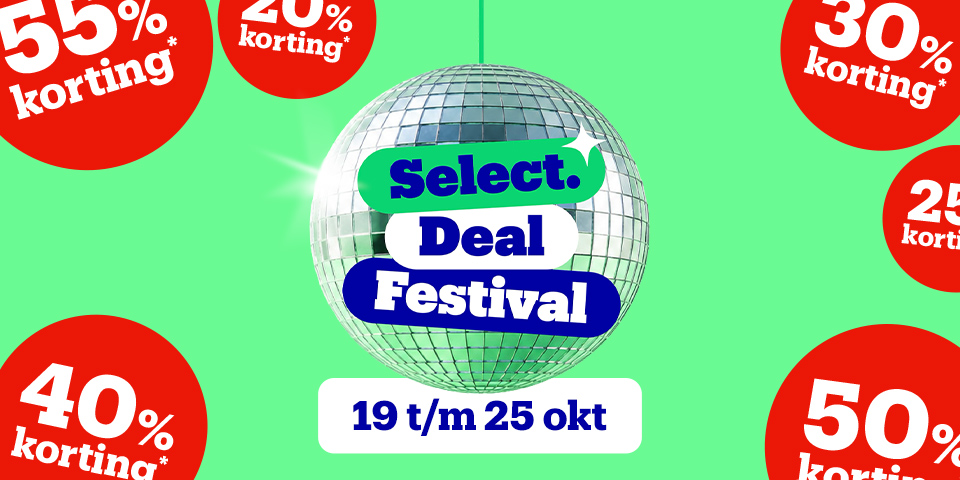 Select Deal Festival Activatie met kortingen en een discobal