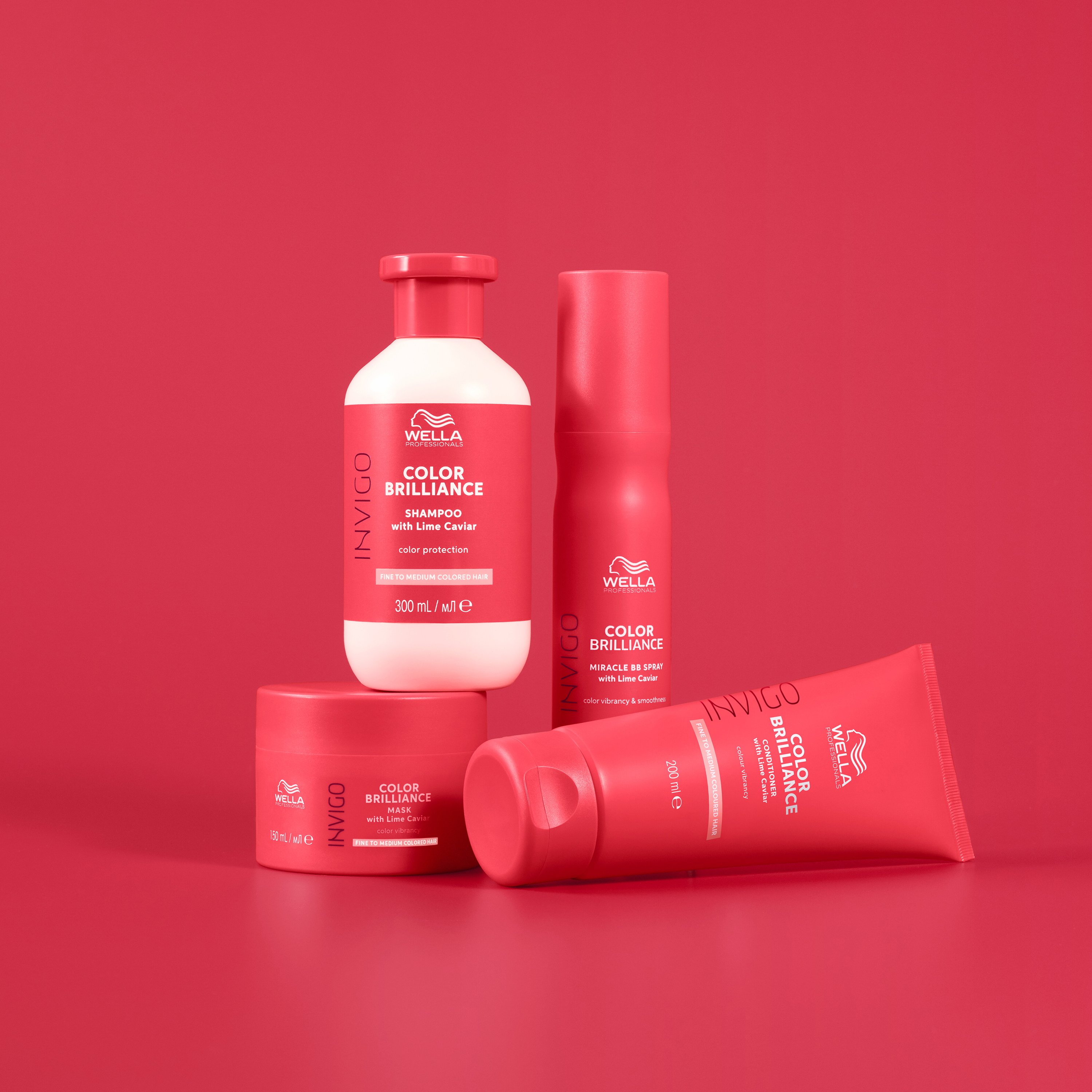 Wella Professionals Invigo Color Brilliance serie producten naast elkaar