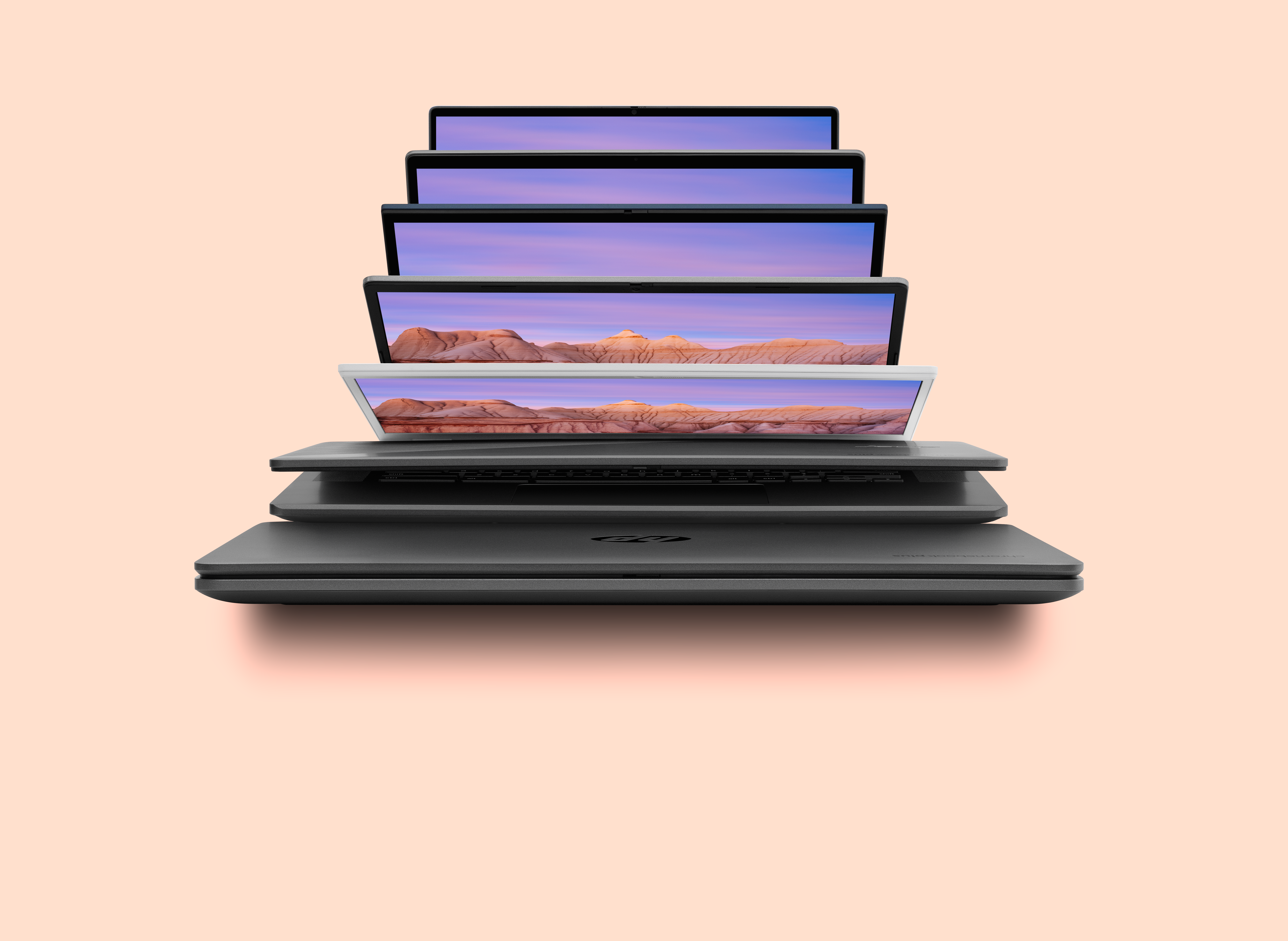 Stapel open Chromebooks