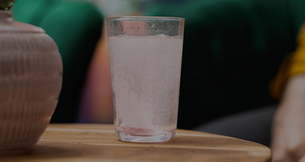 Vaso de antiácido efervescente