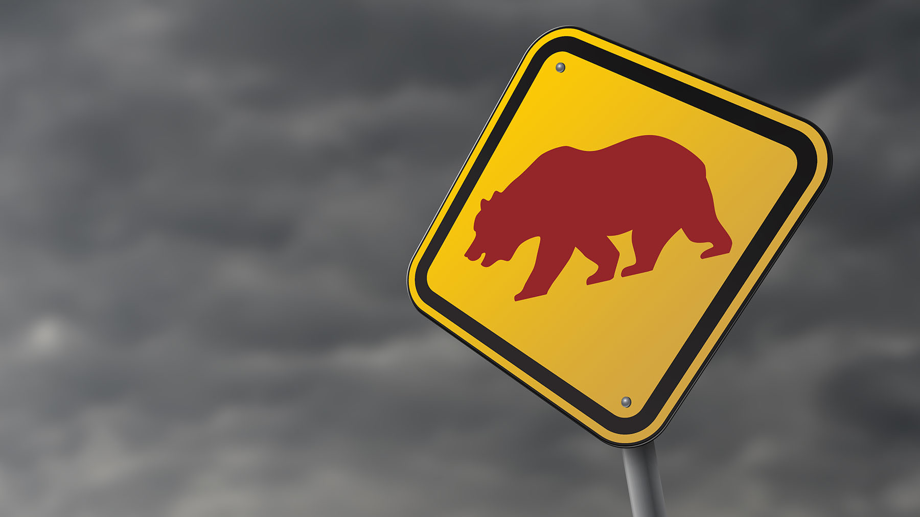 Bear on traffic sign