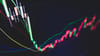 Stock exchange market graph on LED screen Stock exchange market graph on LED screen